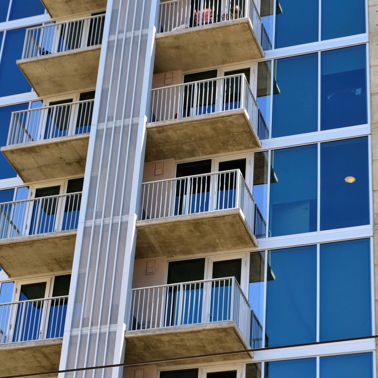 Apartment complex with balcony